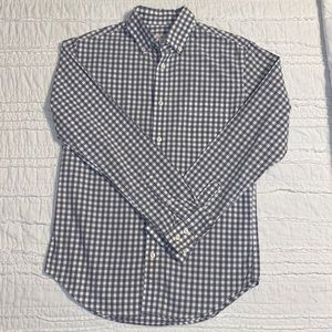Merona Men’s Gray/white check/gingham Long Sleeve button up Size Small